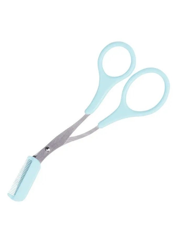 ORiTi Eyebrow Trimmer Scissor With Comb Hair Removal Grooming Shaping Stainless Steel Eyebrow Remover Makeup Tool - Light Green 