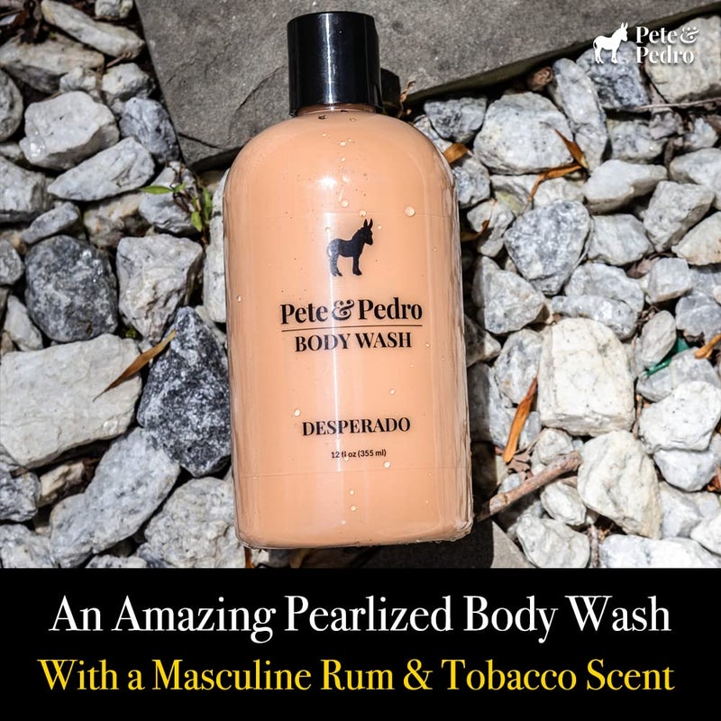 Pete & Pedro DESPERADO BODY WASH For Men - Rum & Tobacco Scented Moisturizing Men's Shower Bodywash | Has Activated Charcoal & Helps With Dry Skin | As Seen on Shark Tank, 12 oz. - Image 3