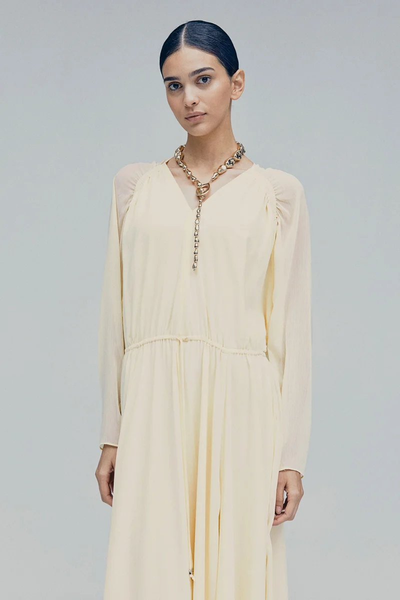 H&M Creamy Gauze Maxi Dress