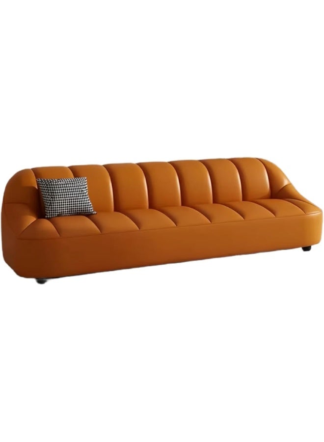 Zayn comforts Stylish Leather Sofa - 3-Seater in Orange - Image 3