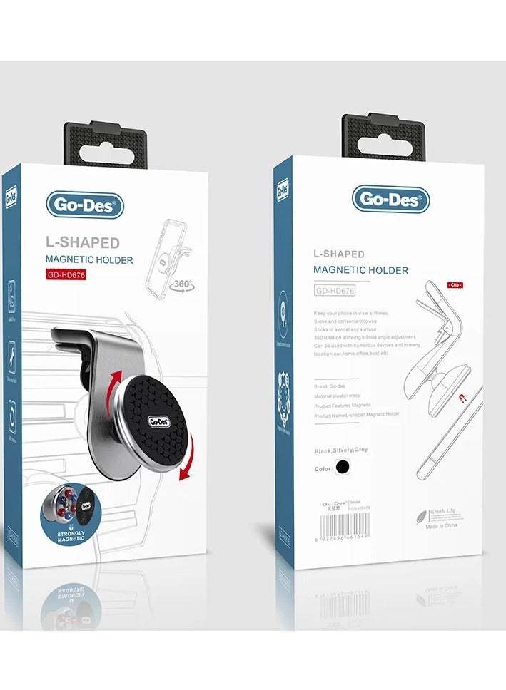 ELTRAZONE L-Shaped Magnetic Vehicle Phone Holder – Secure, Stylish, and Adjustable Mount for Your Car - Image 4