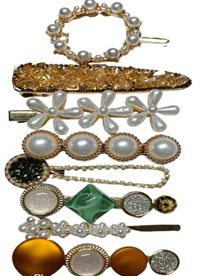 Drishti Hair Clips for Women Stylish,Pearl Hair Clips for Women,Lovely Girl Hair Clip pack of 8 pieces(Multicolor) - Image 1