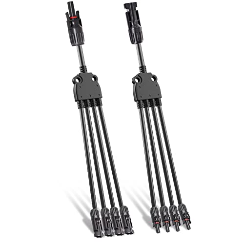 Goupchn Solar Y Branch Connectors 1 Pair Parallel Connectors 1 to 4 Splitter Cable Wire Plug Tool Kit for Solar Panel - Image 1