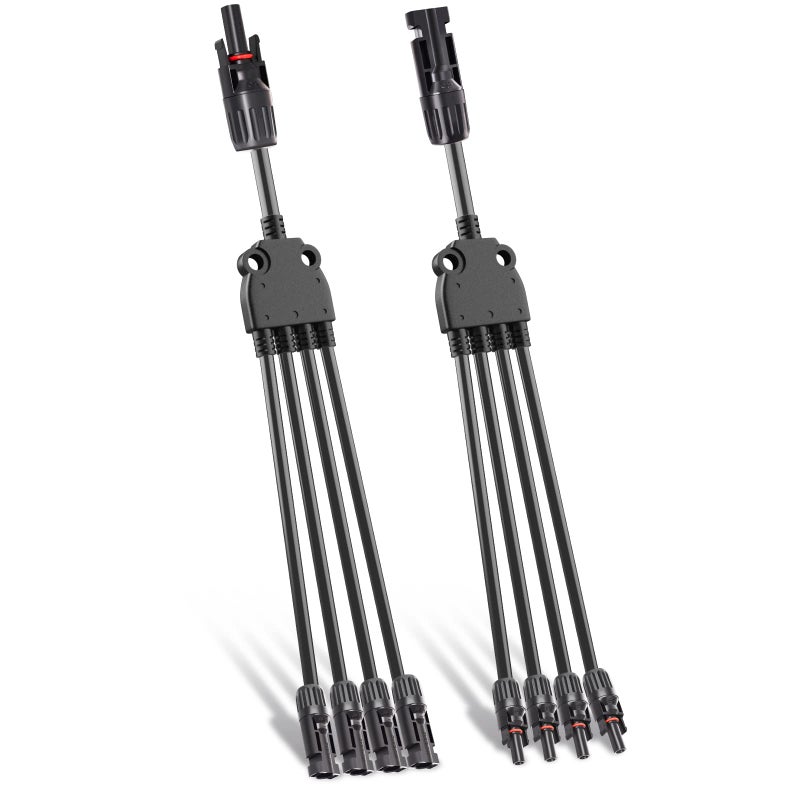 Goupchn Solar Y Branch Connectors 1 Pair Parallel Connectors 1 to 4 Splitter Cable Wire Plug Tool Kit for Solar Panel - Image 5