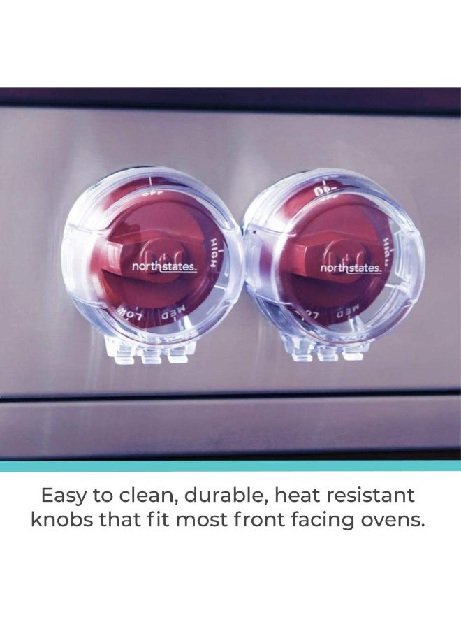 Toddleroo by North States - Appliance Knob Covers for Baby Proofing: Stove Knob Safety Covers - 5 Pack - Clear - Image 4