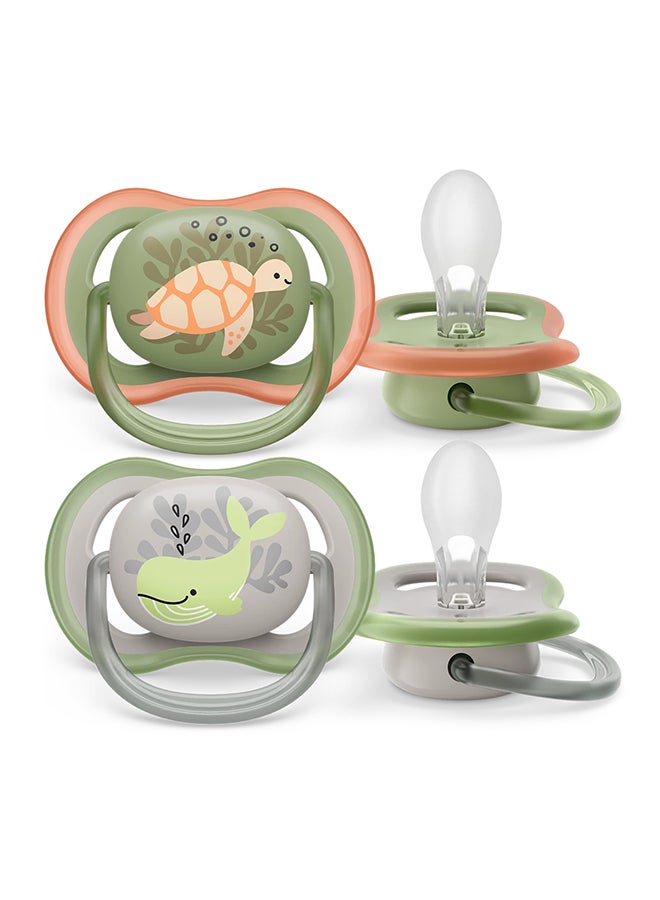 Soother Ultra AIR 6-18M For Boys, 2 Pieces | No.1 Brand Recommended by Moms Worldwide | Light, Breathable, BPA free, Orthodontic with Sterilization Case