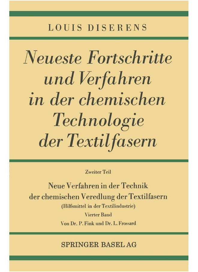 Neue Verfahren in Der Technik Der Chemischen Veredlung Der Textilfasern: Hilfsmittel in Der Textilindustrie 