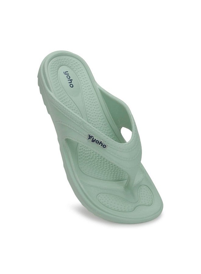 YOHO Drizzle Soft Slippers for Women | Mild Acupressure | Lightweight, Green UK6 - Image 5