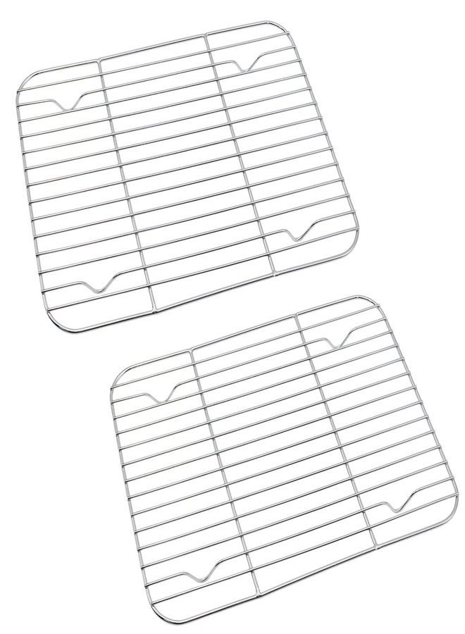 Pocoxll 2 Pack 9.84" x 7.48" Baking Cooling Racks, 201 Stainless Steel Wire Baking Rack for Cooking Roasting Grilling - Image 1