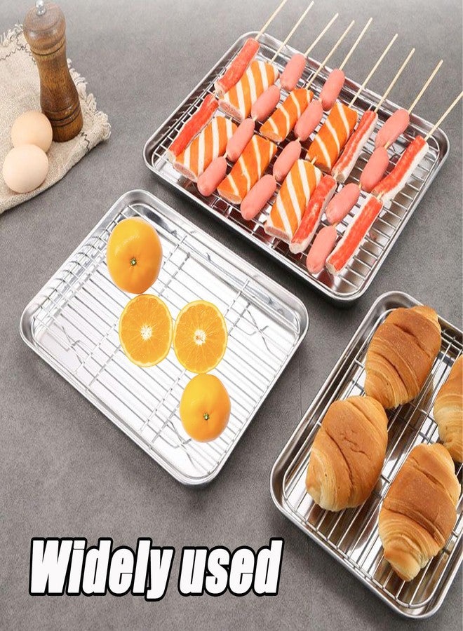 Pocoxll 2 Pack 9.84" x 7.48" Baking Cooling Racks, 201 Stainless Steel Wire Baking Rack for Cooking Roasting Grilling - Image 5