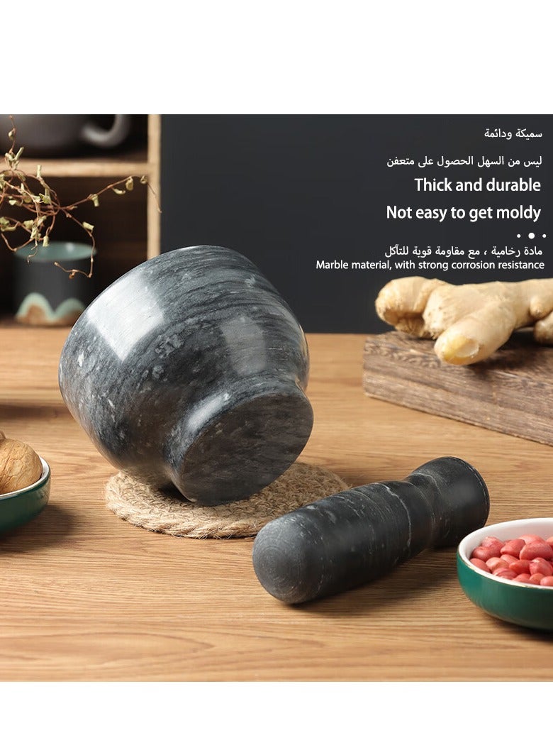 مجموعة هاون ومدقة رخامية فاخرة - أداة مطبخ متينة لطحن التوابل والأعشاب والمعاجين - مثالية لمأكولات الشرق الأوسط - Image 3