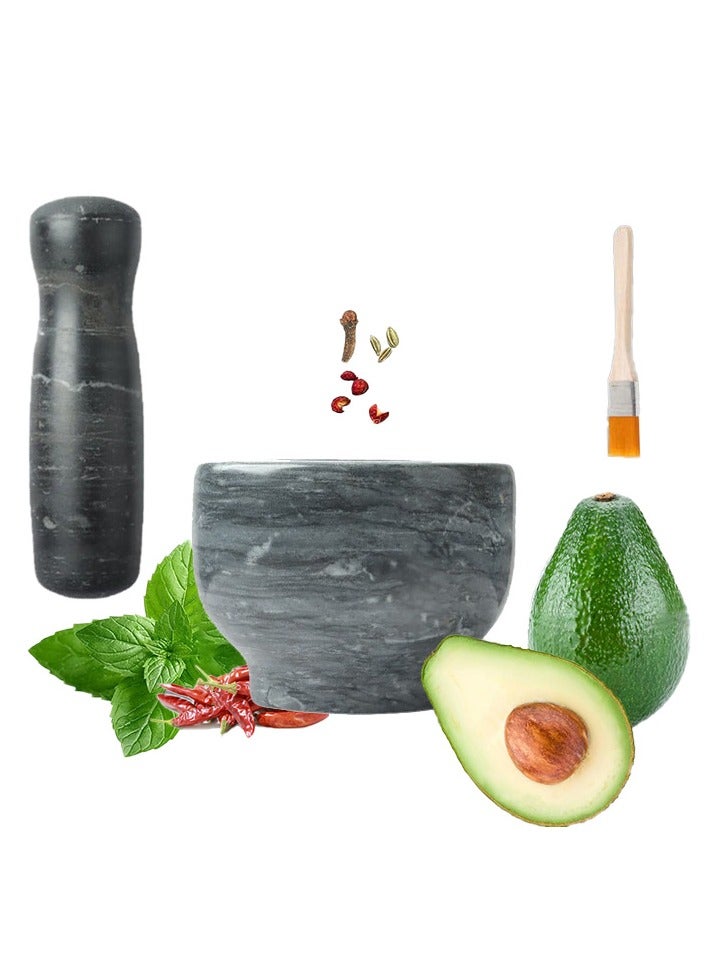 مجموعة هاون ومدقة رخامية فاخرة - أداة مطبخ متينة لطحن التوابل والأعشاب والمعاجين - مثالية لمأكولات الشرق الأوسط - Image 2