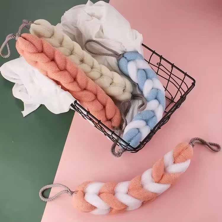 NOHUNT Back Strap Scrubber Bath Shower Bars Mesh Puff Exfoliating Soft Loofah Brush Strap (Pack Of 1) - Image 4