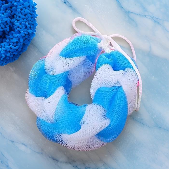 NOHUNT Back Strap Scrubber Bath Shower Bars Mesh Puff Exfoliating Soft Loofah Brush Strap (Pack Of 1) - Image 1
