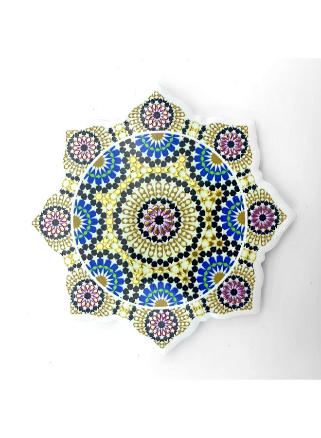 Multi-style 3D Three-dimensional Relief Bronzing Coaster Cork Insulation Pad European And American Innovative Coffee Absorbent Pad-Color:3D Irregular-coaster MH9  - Image 1