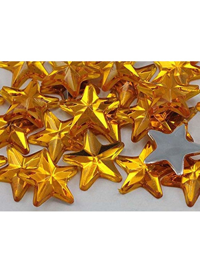 Allstarco Star Self Adhesive Acrylic Rhinestones Plastic Face Gems Stick On Body Jewels for DIY Cards and Invitations Crafts Bling Sticker - 5 Sheets - 250PCS (6mm Gold Amber) - Image 4