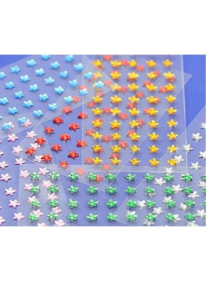 Allstarco Star Self Adhesive Acrylic Rhinestones Plastic Face Gems Stick On Body Jewels for DIY Cards and Invitations Crafts Bling Sticker - 5 Sheets - 250PCS (6mm Gold Amber) - Image 3