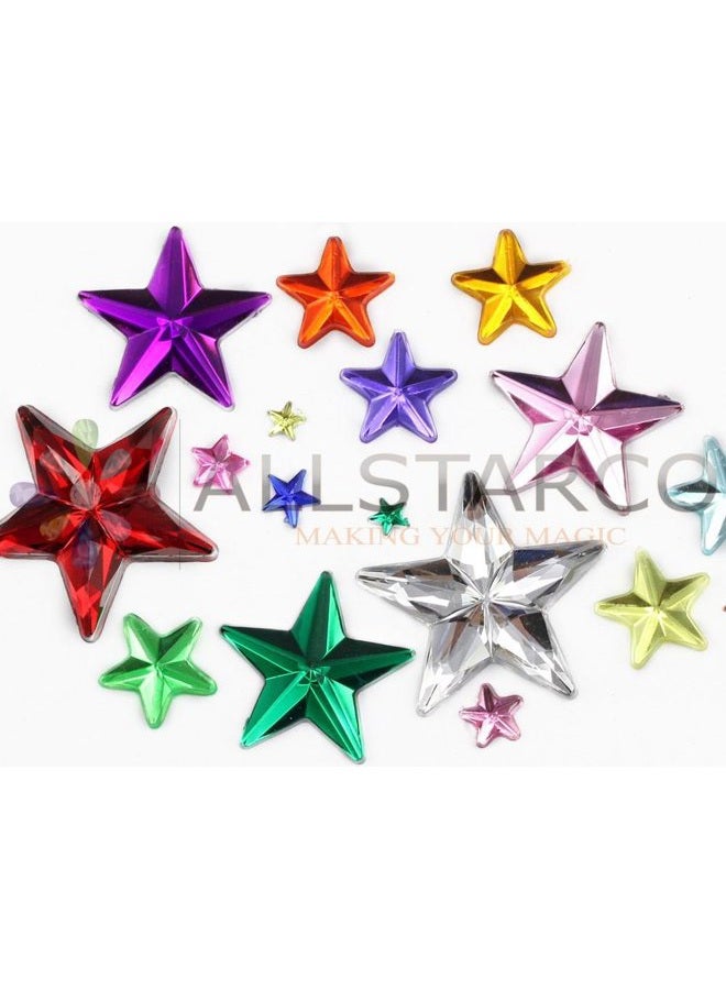 Allstarco Star Self Adhesive Acrylic Rhinestones Plastic Face Gems Stick On Body Jewels for DIY Cards and Invitations Crafts Bling Sticker - 5 Sheets - 250PCS (6mm Gold Amber) - Image 5