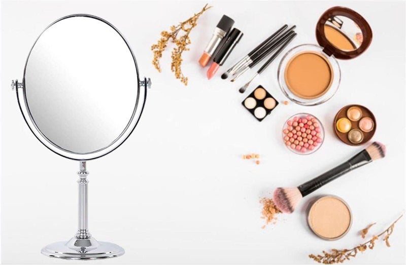 ZUMIE Double Sided Magnifying Makeup Mirror Magnification Cosmetic Mirror Countertop Makeup Mirror Travel Mirror Magnifying Glass Mirror Makeup Tabletop Vanity Hand Mirrors Stand - Image 5