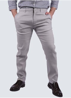 Men's Casual Comfort Flat Front in Light Grey