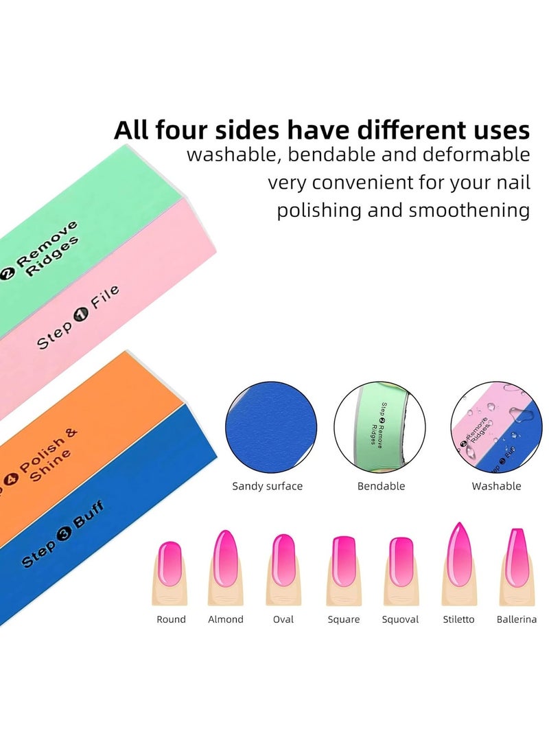 DOLOLO 5 Pack 4 Way Nail Buffer Block, Nail Buffer and Shine Kit, Natural Nail Polisher Sanding File Block for Professional Manicure - Image 4