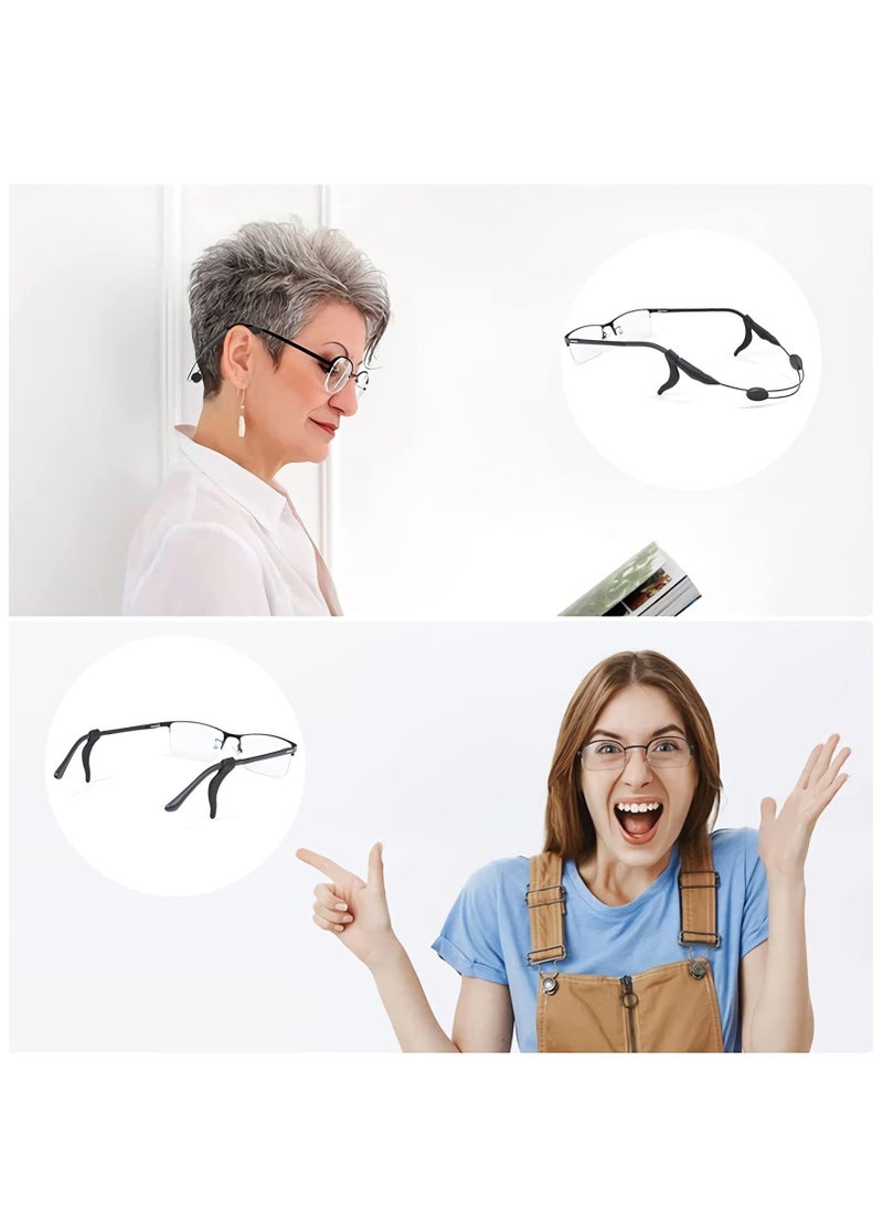 Generic Adjustable Sports Sunglasses Strap with Ear Hooks - Universal Fit Anti-Slip Eyeglass Retainer for Men, Women, and Children (4 Pairs, Elegant Black)  - Image 5