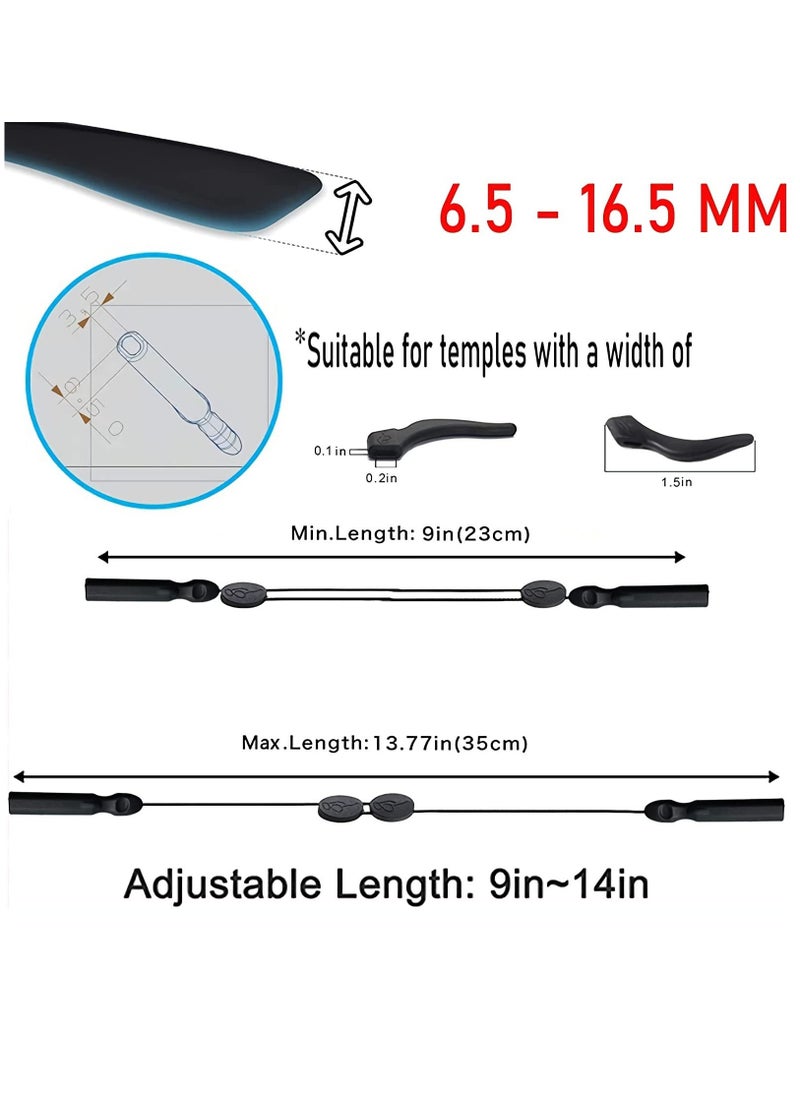 Generic Adjustable Sports Sunglasses Strap with Ear Hooks - Universal Fit Anti-Slip Eyeglass Retainer for Men, Women, and Children (4 Pairs, Elegant Black)  - Image 4