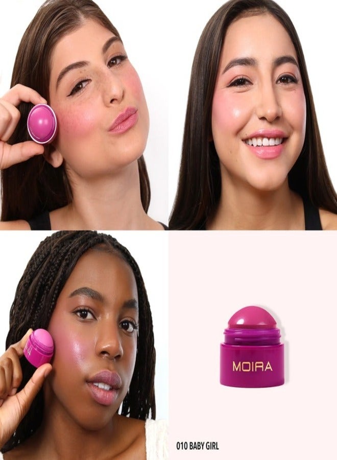 moira Moira Soft Blush Balm – Shade #010 Baby Girl – Lightweight, Creamy, and Buildable Cheek Color for a Natural, Radiant Flush – Long-Lasting and Blendable Formula  - Image 2
