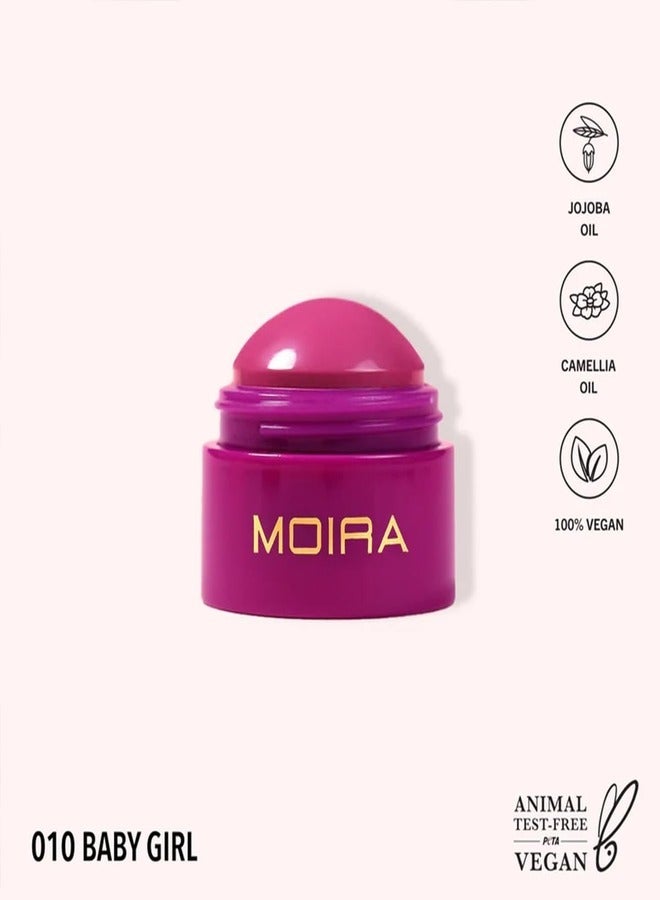 moira Moira Soft Blush Balm – Shade #010 Baby Girl – Lightweight, Creamy, and Buildable Cheek Color for a Natural, Radiant Flush – Long-Lasting and Blendable Formula  - Image 4