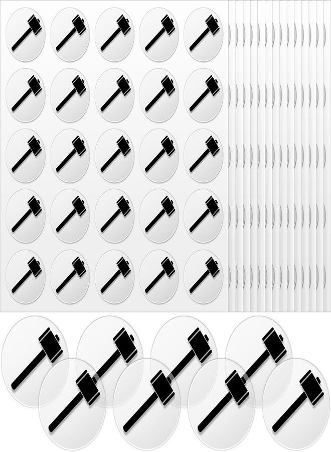 Noveread 200 Pcs Football Helmet Stickers Sledgehammer Helmet Award Decals 1'' Vinyl Baseball Softball Hockey Lacrosse Stickers Self Adhesive Sports Themed Decals, 8 Sheets(Black on Clear) - Image 1