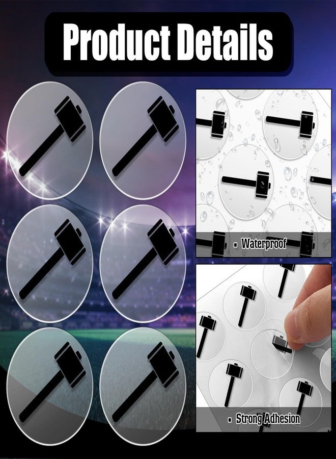 Noveread 200 Pcs Football Helmet Stickers Sledgehammer Helmet Award Decals 1'' Vinyl Baseball Softball Hockey Lacrosse Stickers Self Adhesive Sports Themed Decals, 8 Sheets(Black on Clear) - Image 4