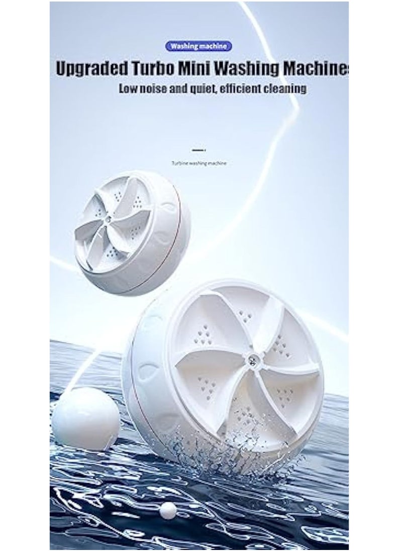 Hihonor Portable Mini Washing Machine Ultrasonic Turbo Portable Washer with USB for Home Business Travel College House RV Apartment Turbo Washing Machine Cleaning Socks Underwear and Dishes  - Image 2