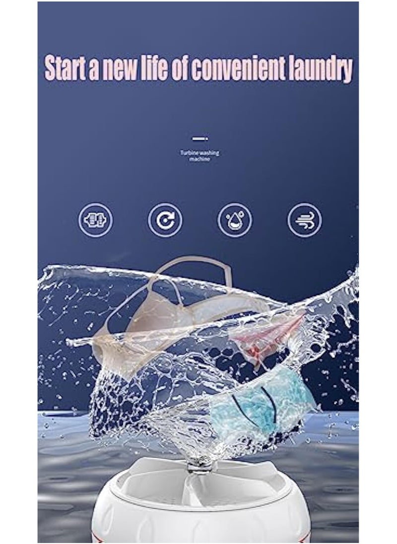 Hihonor Portable Mini Washing Machine Ultrasonic Turbo Portable Washer with USB for Home Business Travel College House RV Apartment Turbo Washing Machine Cleaning Socks Underwear and Dishes  - Image 5