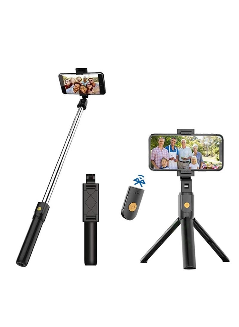 Selfie Stick Bluetooth, 3 in 1 Extendable and Portable with Detachable Wireless Remote for Travel, Compatible with iPhone/Samsung/Huawei and More - Image 1