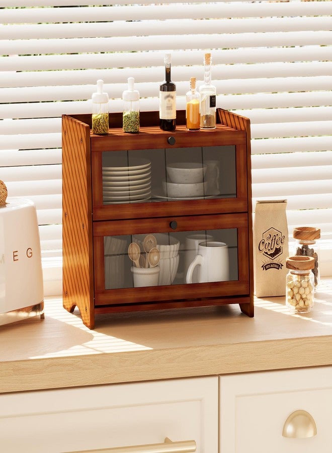 BAMBANG Bread Box for Kitchen Countertop, Extra Large Bamboo Bread Storage Container for Homemade Bread, Double Layer Sourdough Breadox, Bread Bin Organizer for Counter Cabinet Pantry, Brown - Image 5
