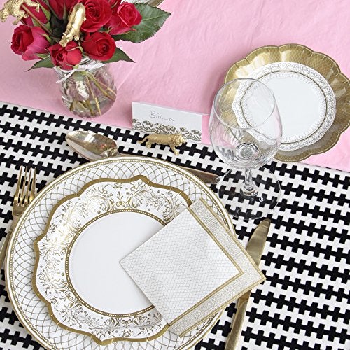 Talking Tables Pack of 12 - Dia 20cm, 8" Gold Paper Plates Party Ideal Partyware Supplies For Christmas, Tea Party, Birthday Party, Wedding Tables And Anniversary (PPG-PLATE-MED) - Image 2