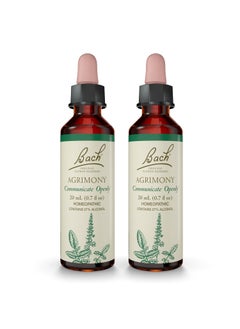 Bach Bach Original Flower Remedies, Agrimony - 20mL Dropper, Pack of 2 - Communicate Openly - Natural Homeopathic Flower Essence for Emotional Balance - Vegan, Gluten Free, Sugar Free 