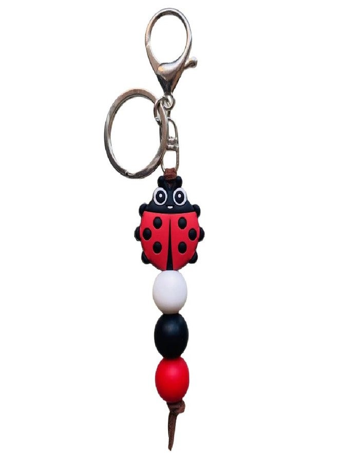 Lemua LadybugKeychain, Ladybug Gifts for Women Girls, Cute Red Silicone Beaded Ladybug Handbag Charm Purse Charm for Ladybug Lovers - Image 1