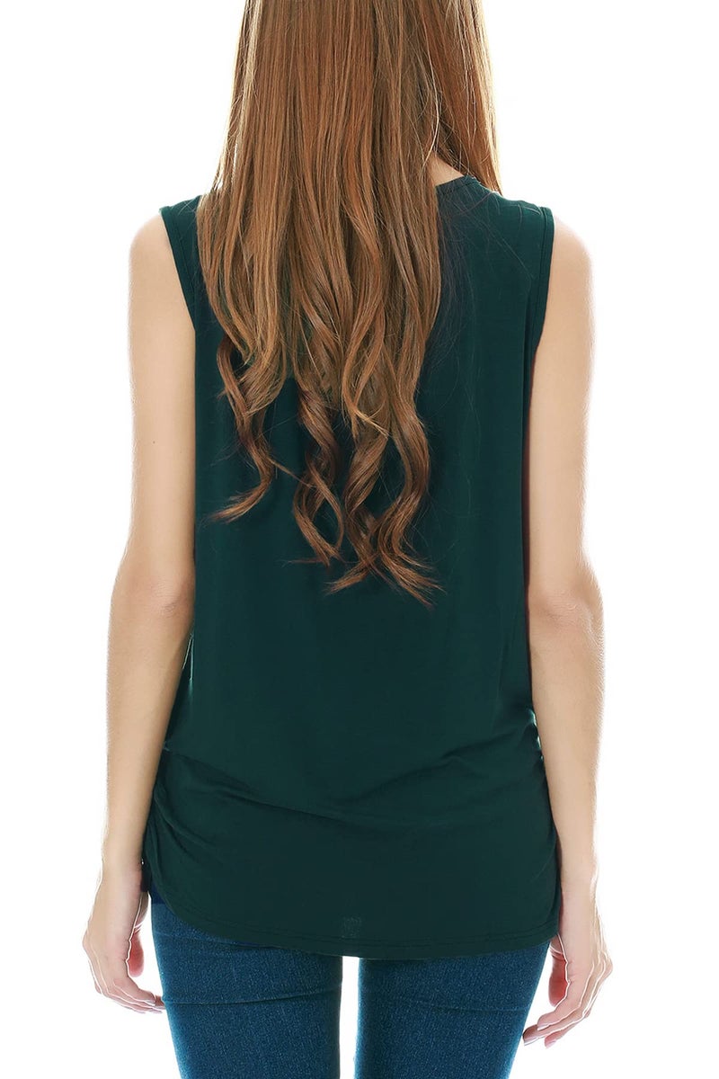 Smallshow Women's Maternity Nursing Tank Tops Breastfeeding Clothes 3-Pack Large Black-Deep Green-Teal - Image 5