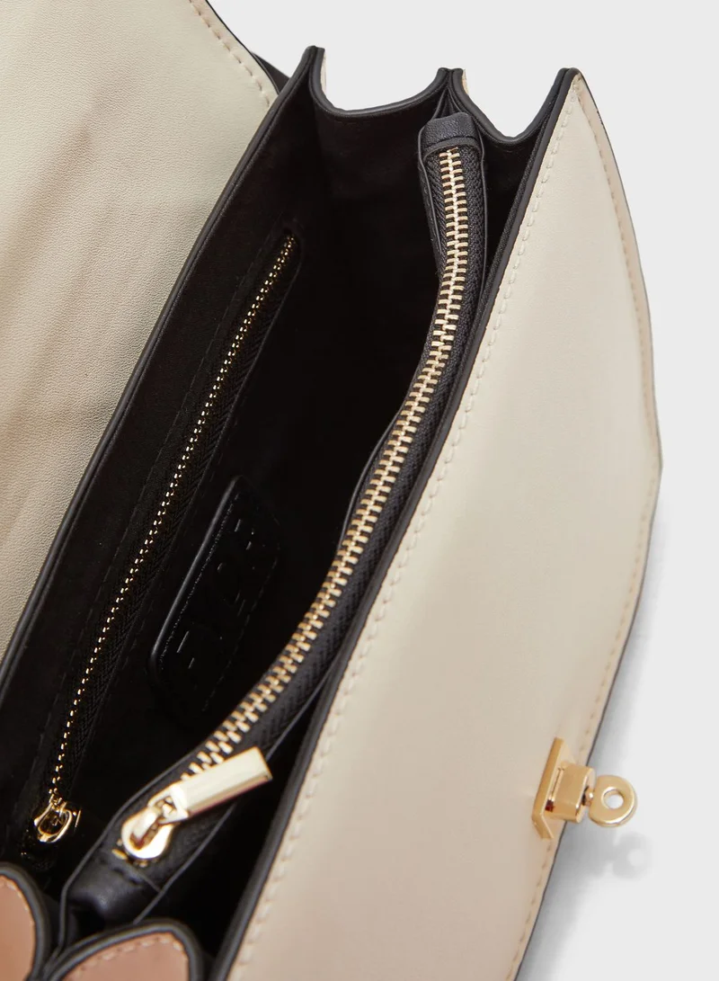 FYOR Scarf Detail Colorblock Satchel