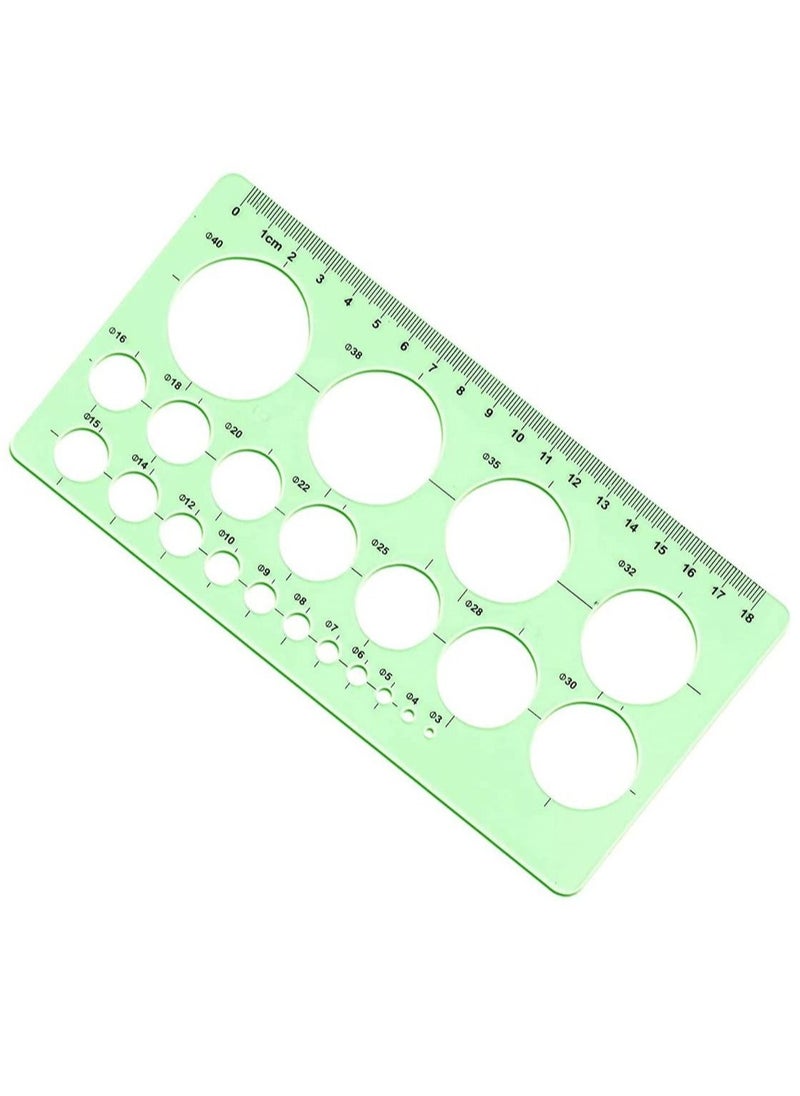 Captaintech Circle Templates Drafting Tools Measuring Geometry Ruler Plastic Geometric Painting Stencils Scale Shape Stencils Drawing Set for School and Office Building Formwork Drawings  - Image 1