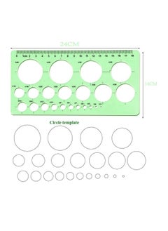 Captaintech Circle Templates Drafting Tools Measuring Geometry Ruler Plastic Geometric Painting Stencils Scale Shape Stencils Drawing Set for School and Office Building Formwork Drawings  - Image 3