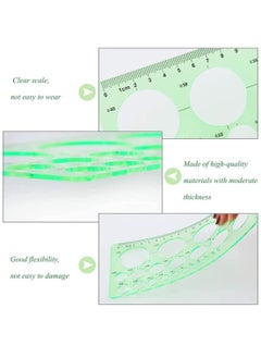 Captaintech Circle Templates Drafting Tools Measuring Geometry Ruler Plastic Geometric Painting Stencils Scale Shape Stencils Drawing Set for School and Office Building Formwork Drawings  - Image 4