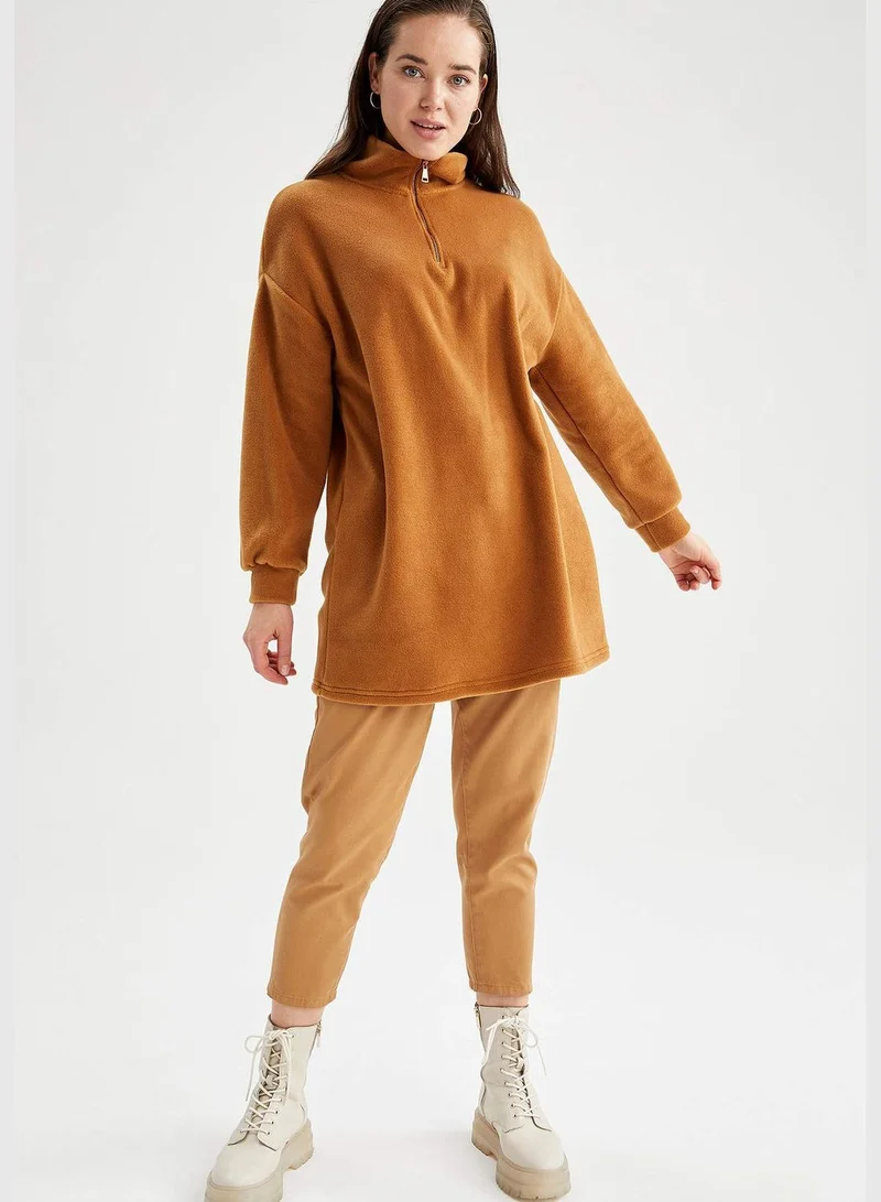 DeFacto Relax Fit Half Turtleneck Long Sleeve Sweat Tunic