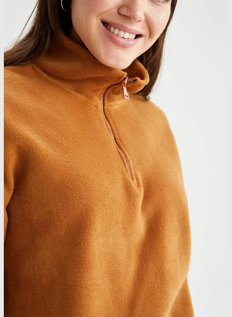 DeFacto Relax Fit Half Turtleneck Long Sleeve Sweat Tunic