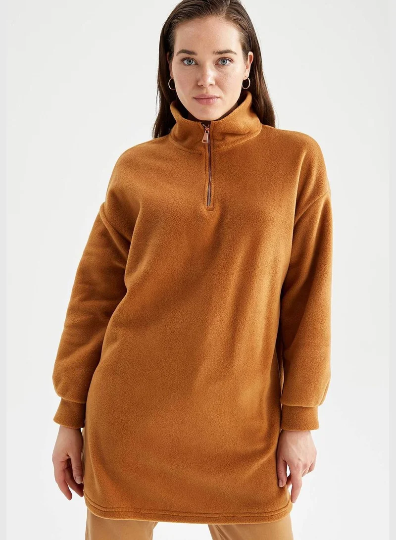 DeFacto Relax Fit Half Turtleneck Long Sleeve Sweat Tunic