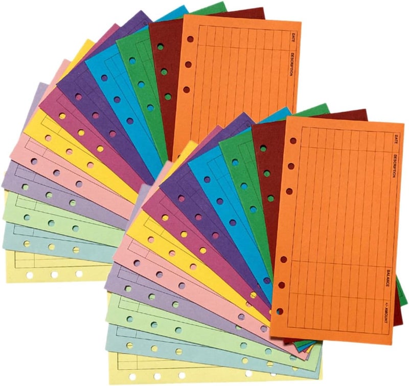 24pcs Acid Paper Cash Envelopes for Expense Tracking with 12 Colors for Cash Management and Expense Organization - Image 1