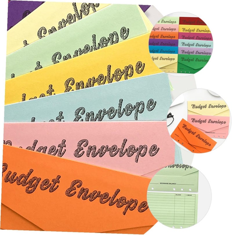 24pcs Acid Paper Cash Envelopes for Expense Tracking with 12 Colors for Cash Management and Expense Organization - Image 4