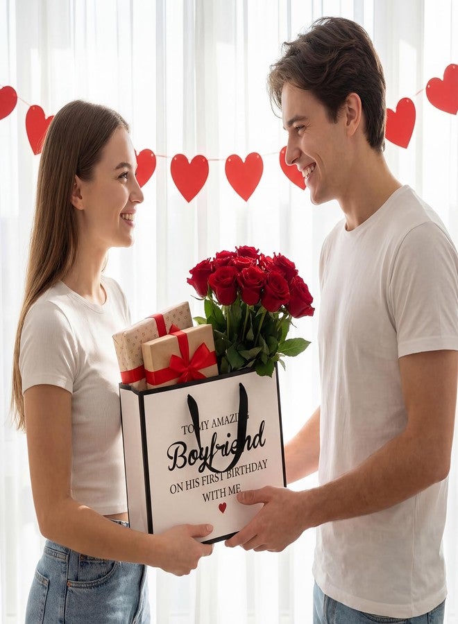Woosytoo حقيبة هدايا عيد الميلاد الأول للحبيب، حقائب هدايا عيد ميلاد مضحكة للحبيب الأول، هدية عيد ميلاد حبيبي الأول مع ورق تغليف وبطاقة، لوازم حفلات عيد ميلاد رومانسية، هدية مميزة لعيد ميلاد الحبيب الأول، تغليف هدايا للأزواج والرجال - Image 5