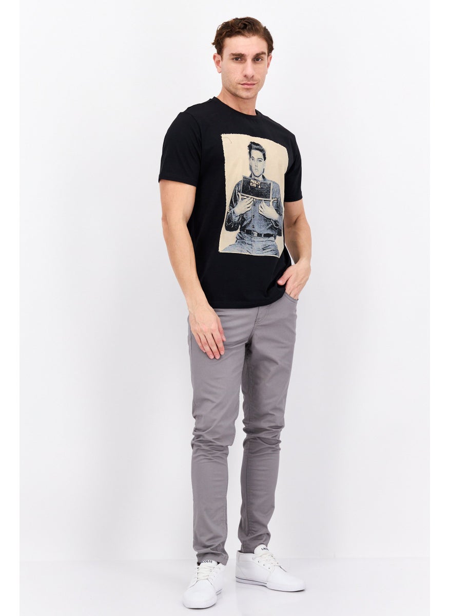 ELVIS Men Crew Neck Short Sleeve Graphic Print T-Shirt, Black Combo  - Image 4